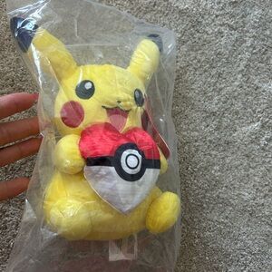 Pokemon Pikachu Yellow Stuffed Animal with Pokeball